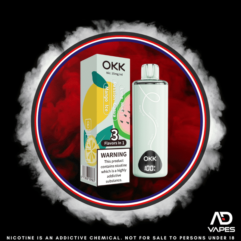 OKK Tripo 20K 35mg Lime Mint, Passion Guava & Mango Ice