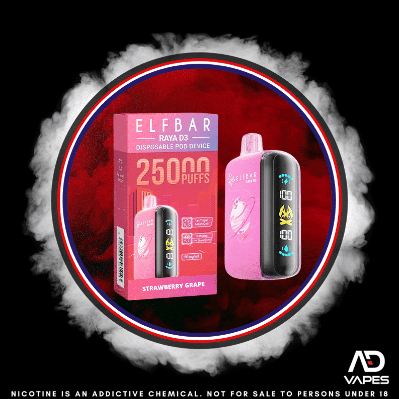 Elf Bar Raya D3 25K 50mg Strawberry Grape