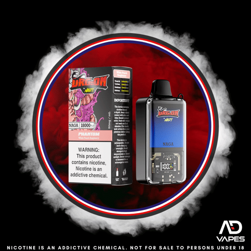 NASTY Bar DRG:ON 18k 50mg White Peach Raspberry
