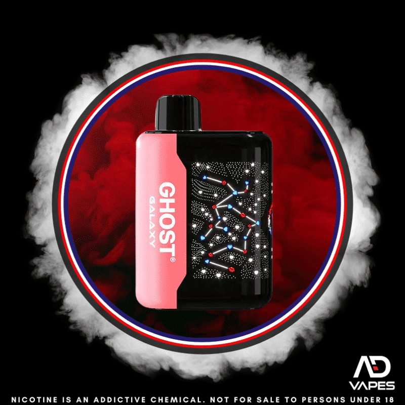 Vapes Bars Ghost Galaxy 25K 35mg Strawberry Raspberry Cherry