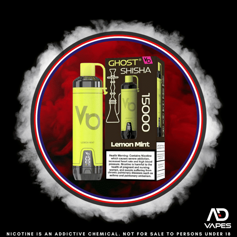 Vapes Bars Ghost Shisha 15K 6mg Lemon Mint