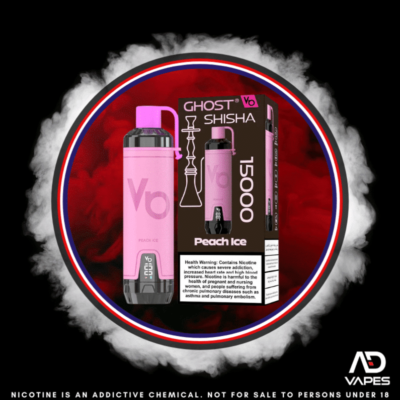 Vapes Bars Ghost Shisha 15K 6mg Peach Ice