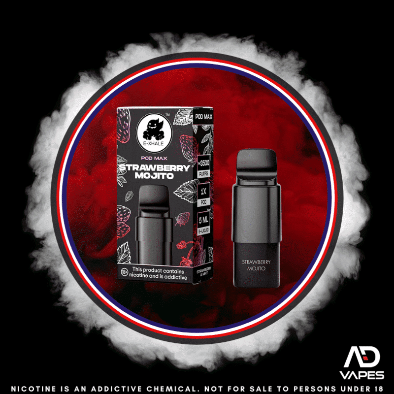 E-Xhale Pod Max Replacement Pod 3500 30mg Strawberry Mojito