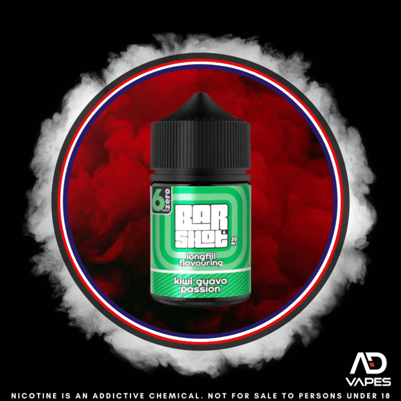 6Zero Bar Shot Kiwi Guava Passion 30ml Flavour Shot Makes 60ml