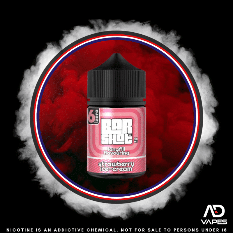6Zero Bar Shot Strawberry Ice Cream 30ml Flavour Shot Makes 60ml