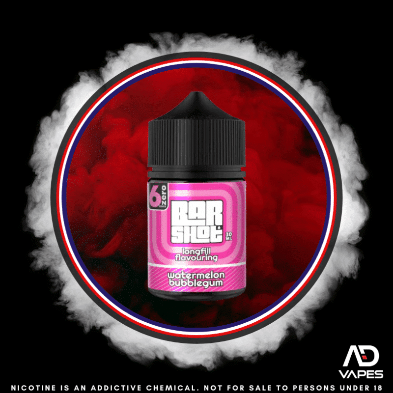 6Zero Bar Shot Watermelon Bubblegum 30ml Flavour Shot Makes 60ml