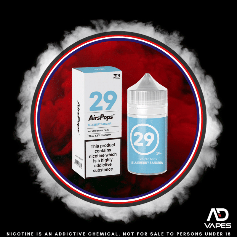 Airscream AirsPops 313 19mg Blueberry Sangria 30ml Half Strength