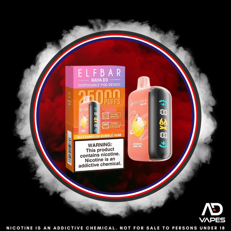 Elf Bar Raya D3 25K 50mg Watermelon Bubblegum