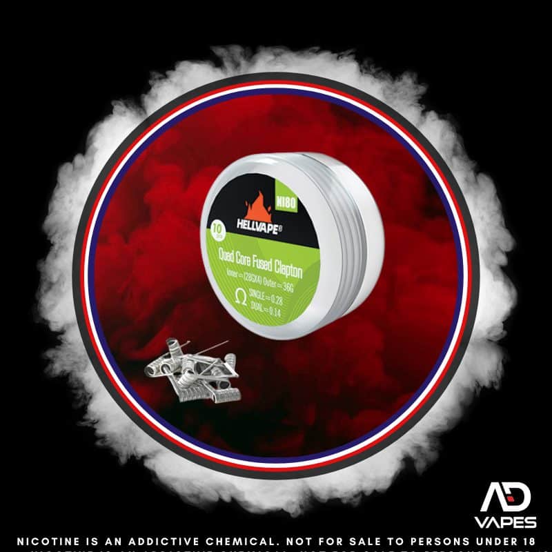 Hellvape NI80 Pre Built NI80 Quad Core Fused Clapton 1x10