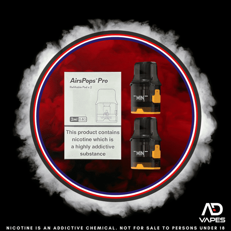 Airscream Airspops Pro Refillable Pods 0.8 Built In Coil 2 Pack