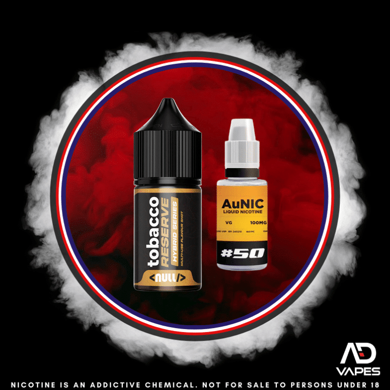 Null Tobacco Reserve 15ml + Nic Shot 50mg Flavour Shot Kit Makes 30ml