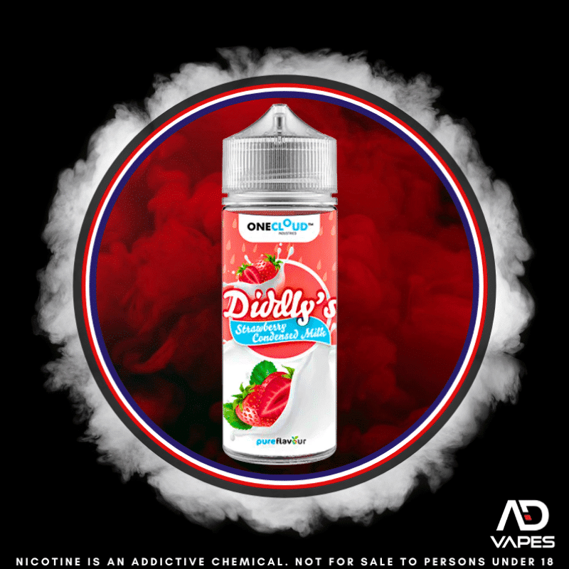 OneCloud Diddly's Strawberry Condensed Milk 120ml Flavour Shot