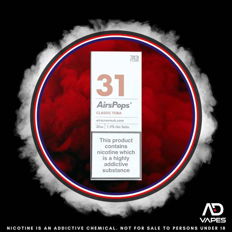 Airscream AirsPops 313 19mg Classic Toba 30ml Half Strength