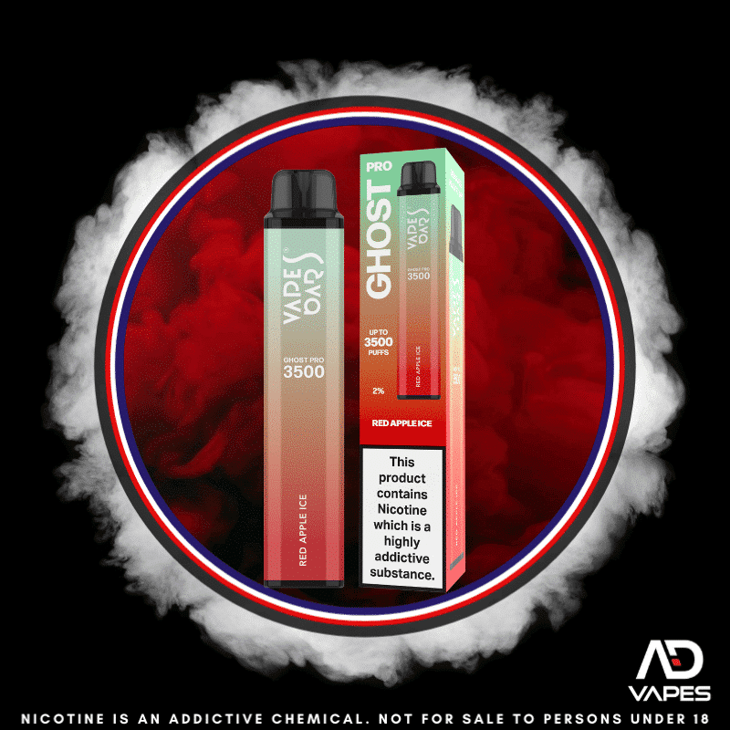 Vapes Bars Ghost Pro 3500 20mg Red Apple Ice