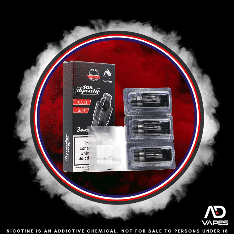 Orca Vape San Dynasty Replacement Pod 0.6 ohm 2ml 3 Pack