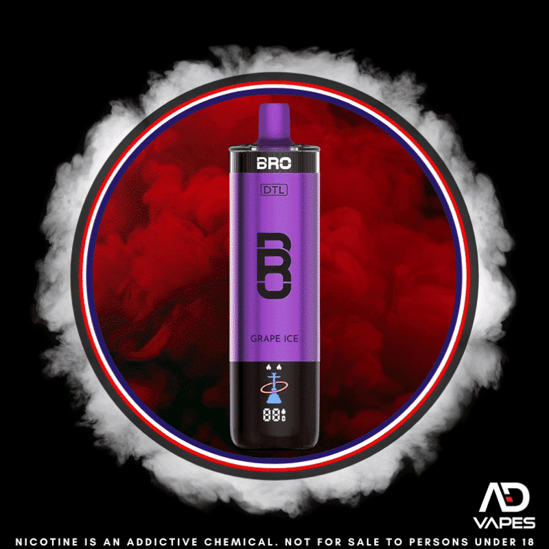 Bro Vapes Hookah DTL 40K 50mg Grape Ice