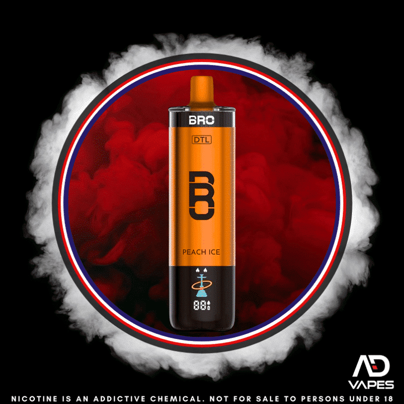 Bro Vapes Hookah DTL 40K 50mg Peach Ice