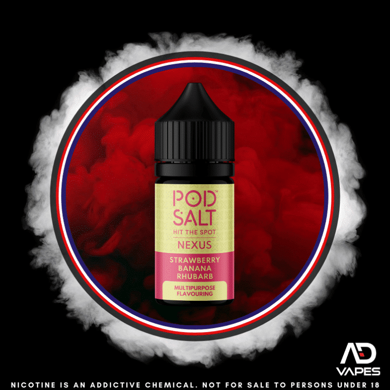 Pod salt nexus strawberry banana rhubarb 30ml flavour shot