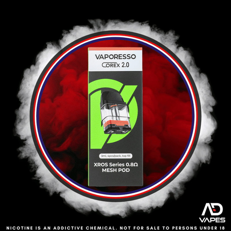 Vaporesso xros replacement pod 0. 8 mesh 3ml 4 pack