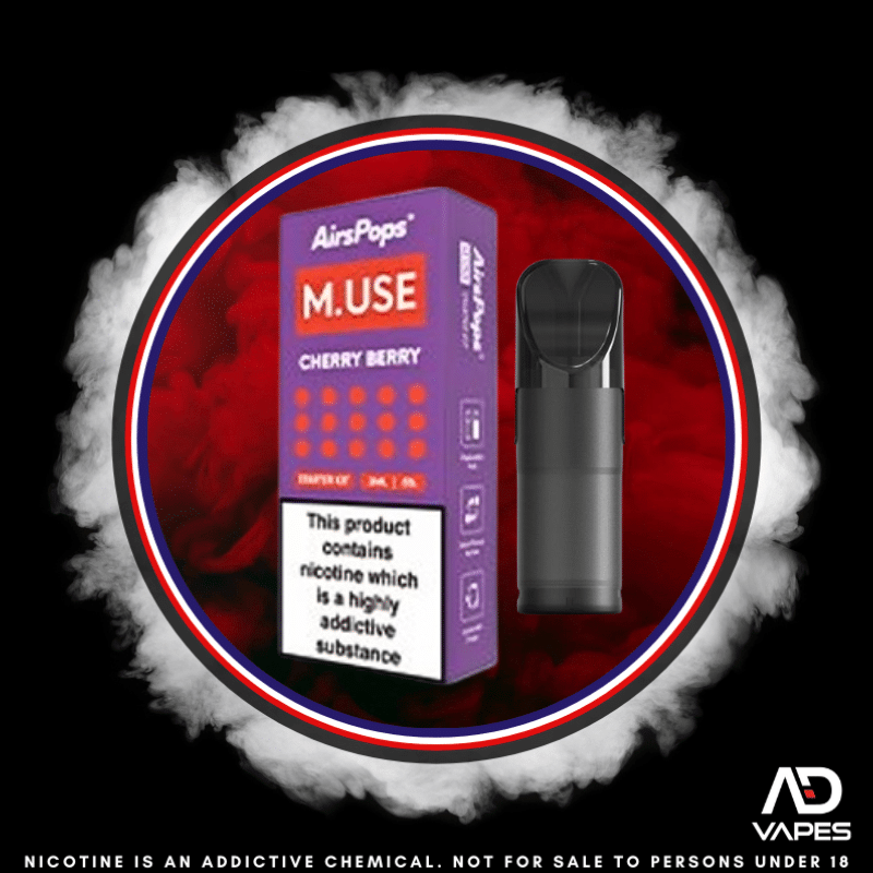 Airscream AirsPops M.USE Replacement Pod 50mg 3ml Cherry Berry