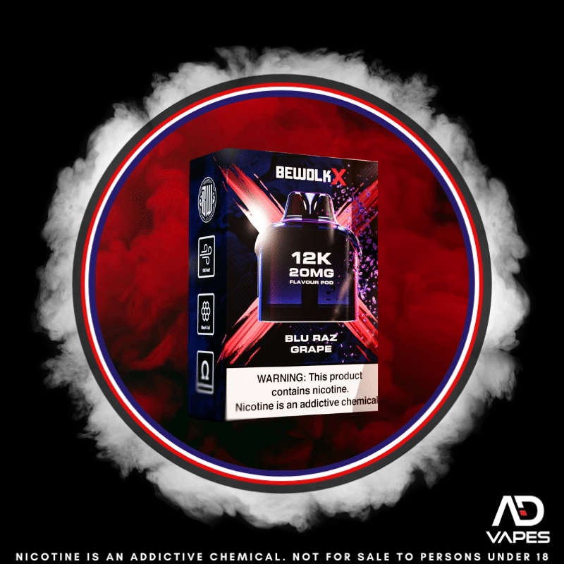 Bewolk X Pod - 12K 20mg Blu Raz Grape No Battery