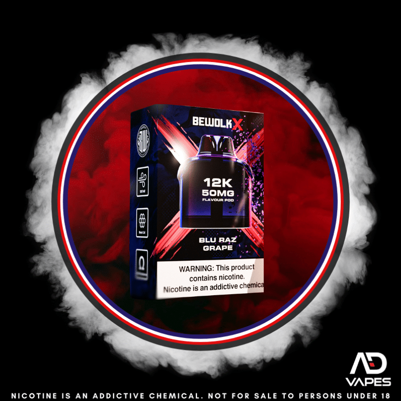 Bewolk X Pod - 12K 50mg Blu Raz Grape No Battery
