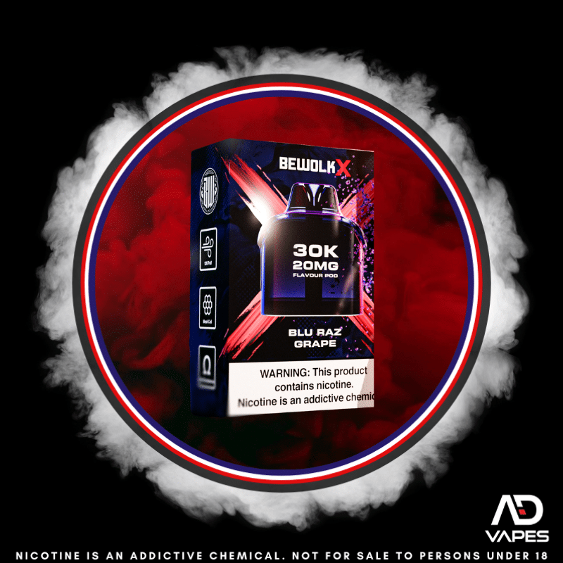 Bewolk X Pod - 30K 20mg Blu Raz Grape No Battery