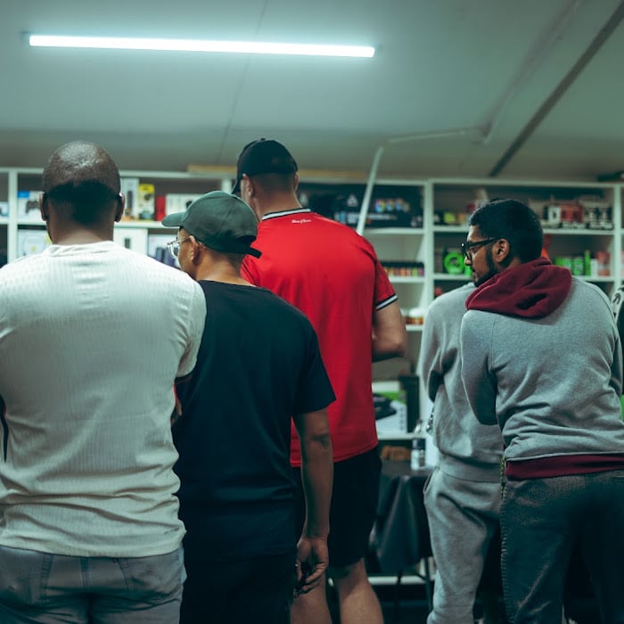 Crowd watching the advapes fc26 tournament at boulevard place, century city